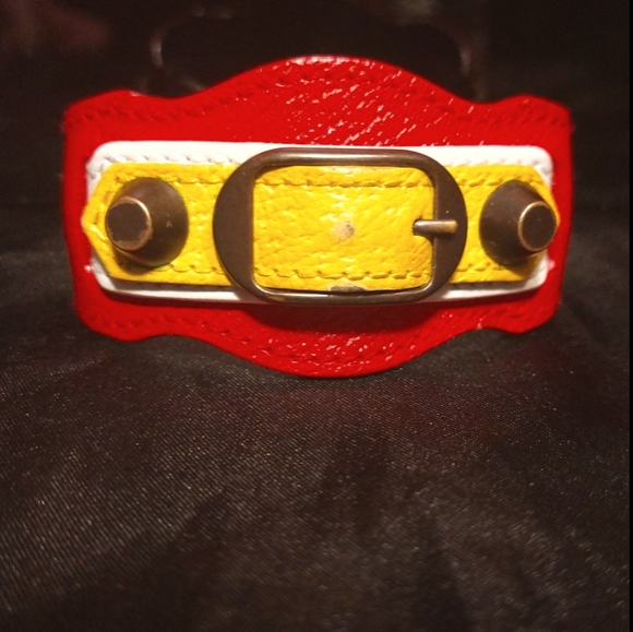 Balenciaga paris multi colored leather bracelet - Picture 4 of 16